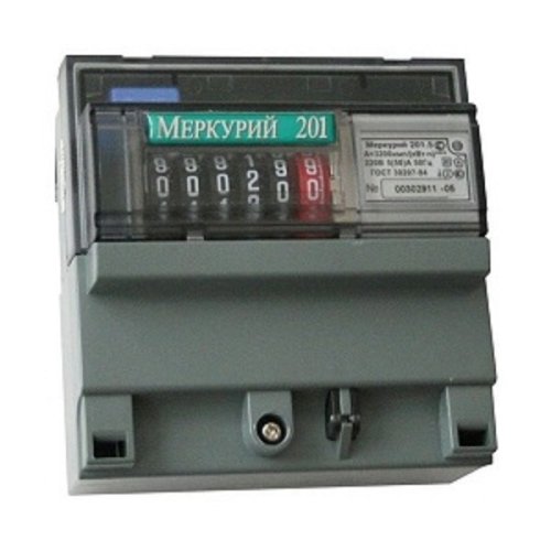 Счетчик электроэнергии 1Ф однотарифный Меркурий 201.5 60/5 Т1 D 230В ОУ картинка